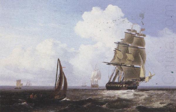 Shipping off Scarborough (mk37), Attributed to john wilson carmichael